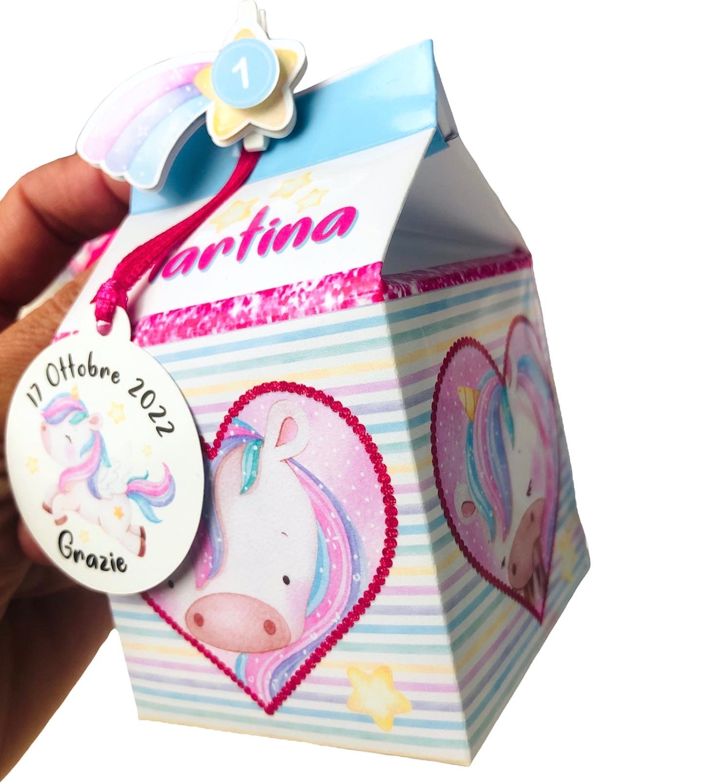 PARTY KIT UNICORNO MAGICO E ARCOBALENO, decorazioni Battesimo, Comunione, Cresima, primo compleanno, 2 anni, bambina, baby shower, invito digitale tema unicorni