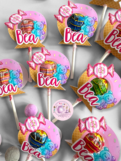 CHUPA CHUPS o LECCA LECCA PIATTO E BASE DECORATA con tema a scelta