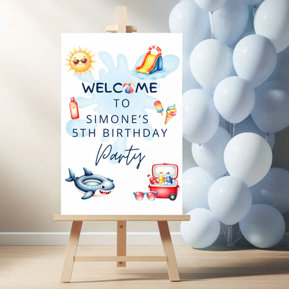 KIT FESTA POOL PARTY – DECORAZIONI DIGITALI TEMA PISCINA DA STAMPARE E PERSONALIZZARE