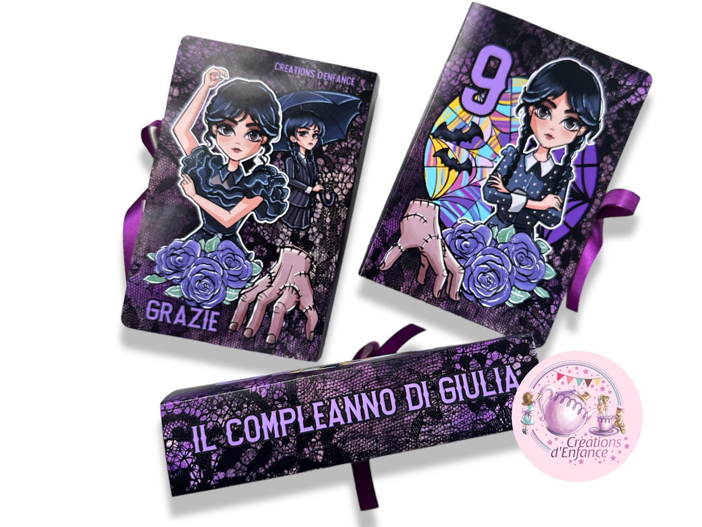 SCATOLA LIBRO CON DOLCI E GADGET FESTA, TEMA A SCELTA