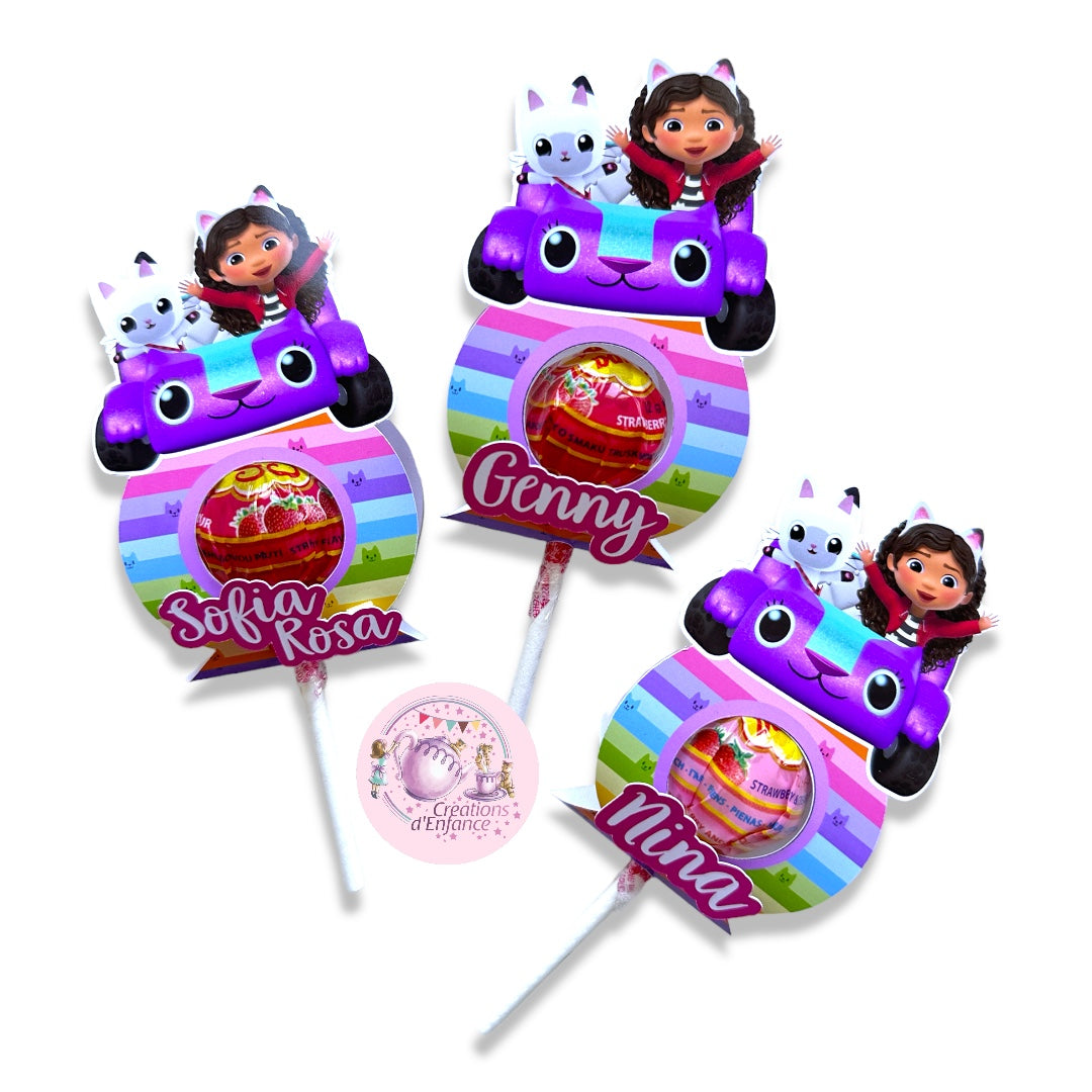 CHUPA CHUPS o LECCA LECCA PIATTO E BASE DECORATA con tema a scelta