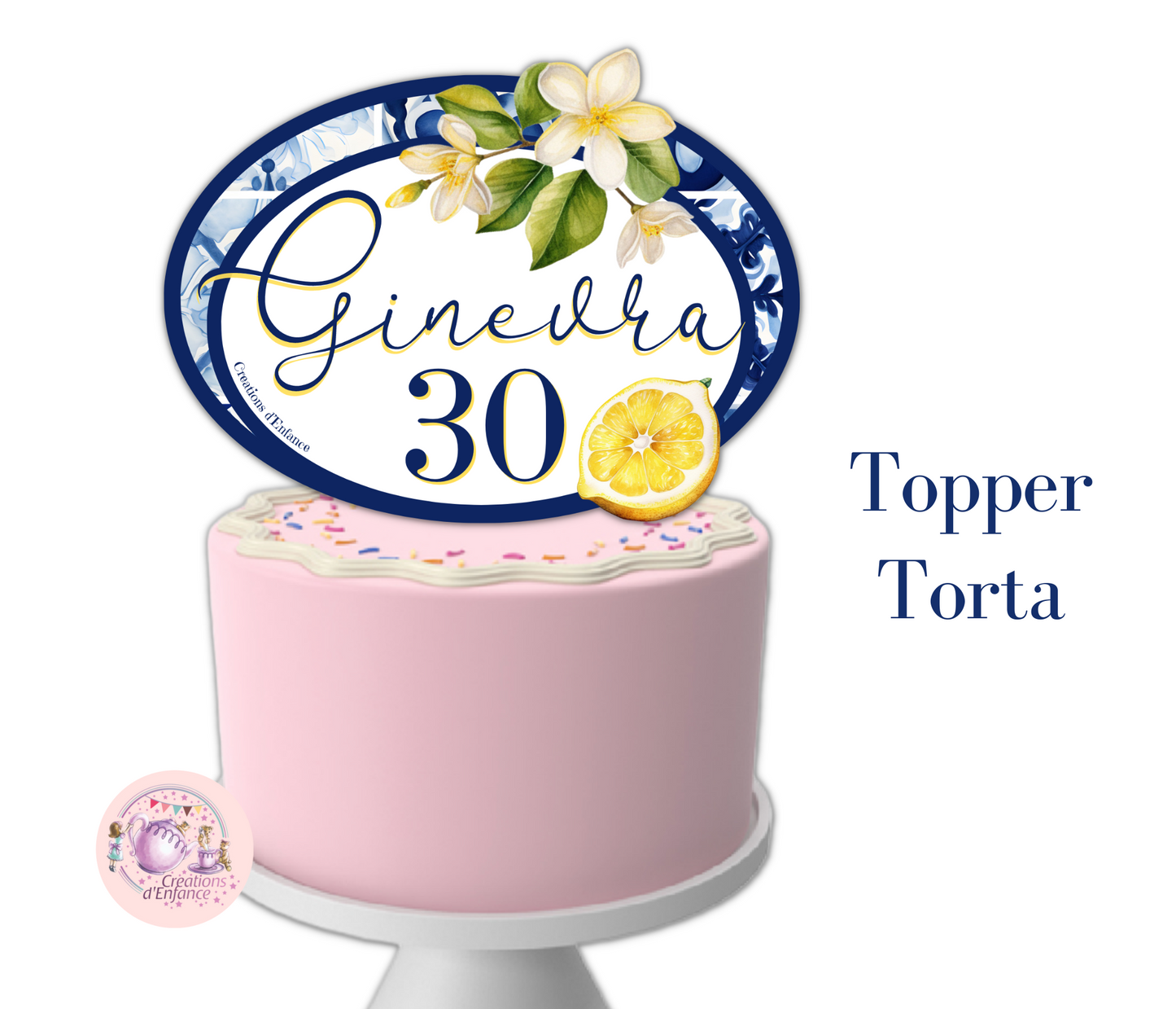 TOPPER TORTA CLASSICO O CON PERLINE SHAKER