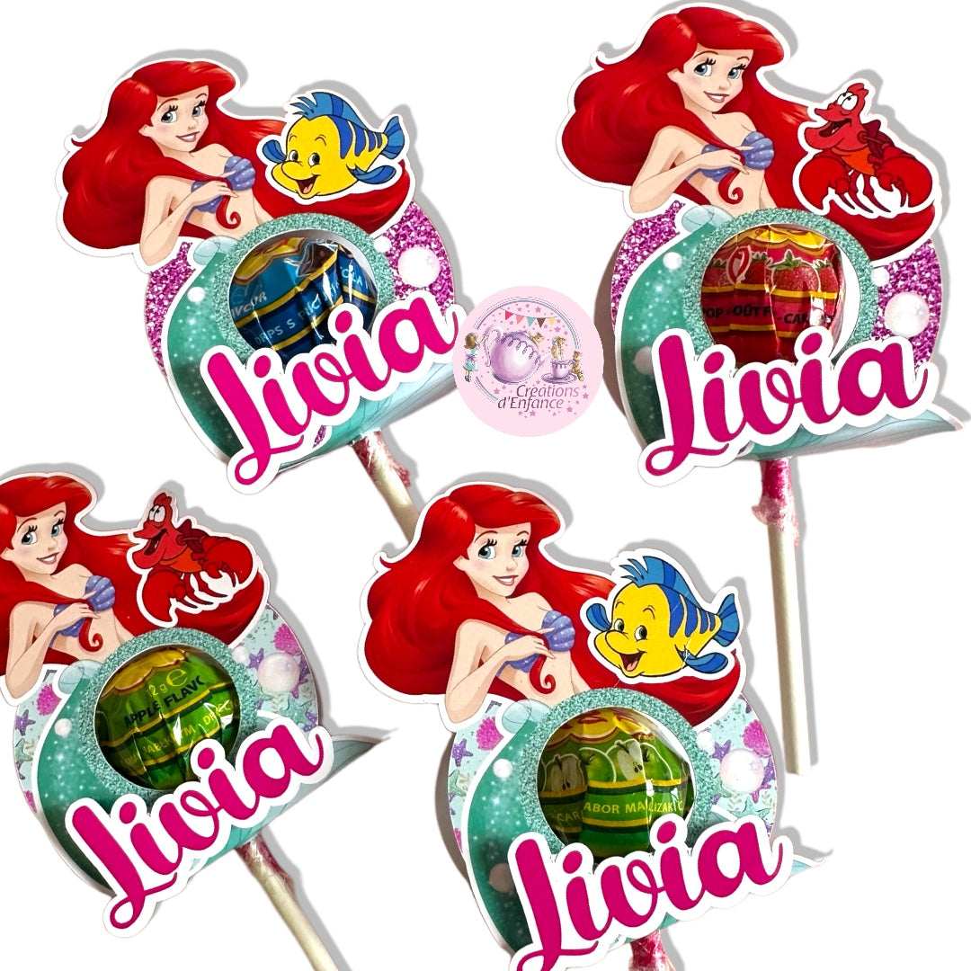 CHUPA CHUPS o LECCA LECCA PIATTO E BASE DECORATA con tema a scelta