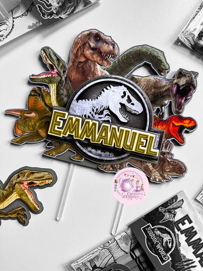 PARTY KIT JURASSIC DINOSAURI. Decorazioni per compleanno bambino tema dinosauri, coordinato festa.