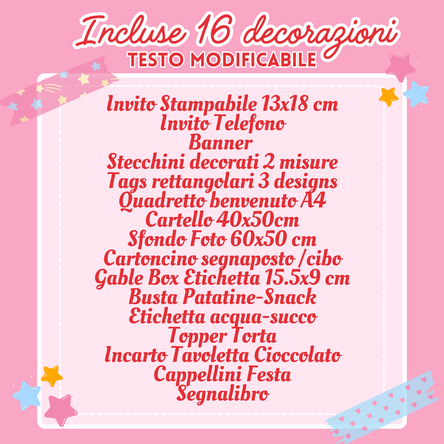 KIT FESTA CILIEGIE – DECORAZIONI DIGITALI TEMA PICNIC DA STAMPARE E PERSONALIZZARE
