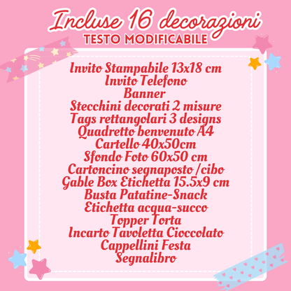 KIT FESTA CILIEGIE – DECORAZIONI DIGITALI TEMA PICNIC DA STAMPARE E PERSONALIZZARE