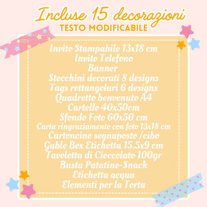 KIT FESTA HALLOWEEN PARTY – DECORAZIONI DIGITALI TEMA FESTA IN COSTUME PER BAMBINI DA STAMPARE E PERSONALIZZARE
