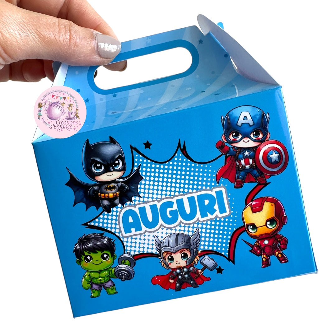 SCATOLA "GABLE BOX" PORTA REGALO, CARAMELLE O MARSHMELLOWS TEMA A SCELTA