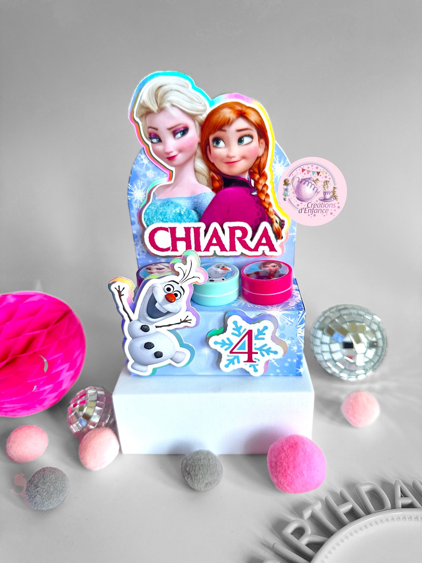 BASE CON 3 TIMBRINI E FOGLI SUL RETRO, REGALO FINE FESTA, TEMA A SCELTA