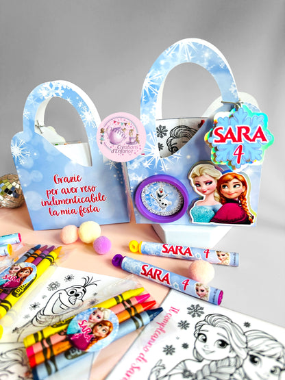 VALIGETTA ATTIVITÀ TEMA A SCELTA con play doh, 4 colori a cera, 4 disegni, mini bolle