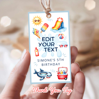 KIT FESTA POOL PARTY – DECORAZIONI DIGITALI TEMA PISCINA DA STAMPARE E PERSONALIZZARE