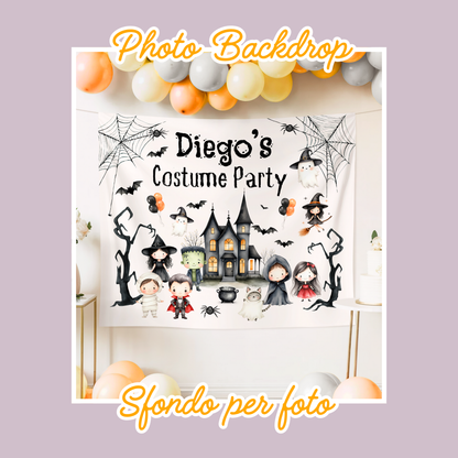 KIT FESTA HALLOWEEN PARTY – DECORAZIONI DIGITALI TEMA FESTA IN COSTUME PER BAMBINI DA STAMPARE E PERSONALIZZARE