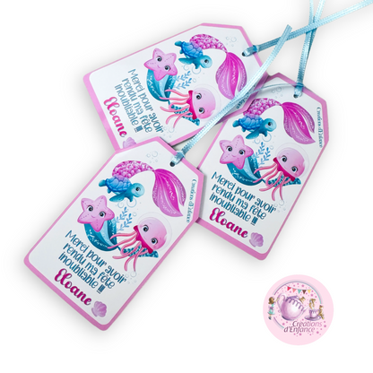 PARTY KIT ANIMALI MARINI. Decorazioni per compleanno bambina tema animali marini, coordinato festa sirena e pesci.