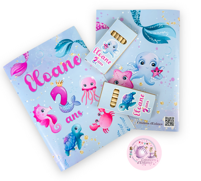PARTY KIT ANIMALI MARINI. Decorazioni per compleanno bambina tema animali marini, coordinato festa sirena e pesci.