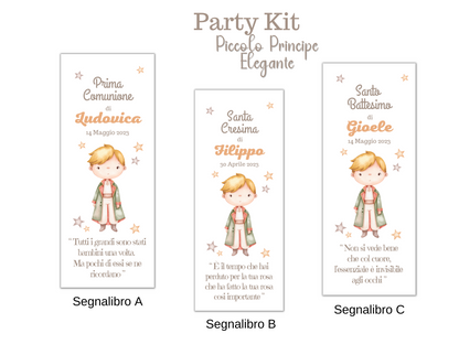 PARTY KIT PICCOLO PRINCIPE coordinato Battesimo, Primo Compleanno, Comunione.