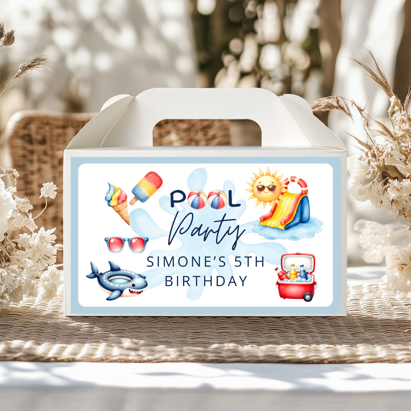 KIT FESTA POOL PARTY – DECORAZIONI DIGITALI TEMA PISCINA DA STAMPARE E PERSONALIZZARE