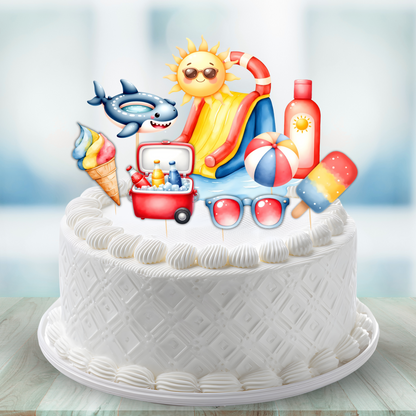 KIT FESTA POOL PARTY – DECORAZIONI DIGITALI TEMA PISCINA DA STAMPARE E PERSONALIZZARE