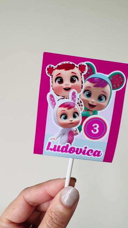 CHUPA CHUPS o LECCA LECCA PIATTO E BASE DECORATA con tema a scelta