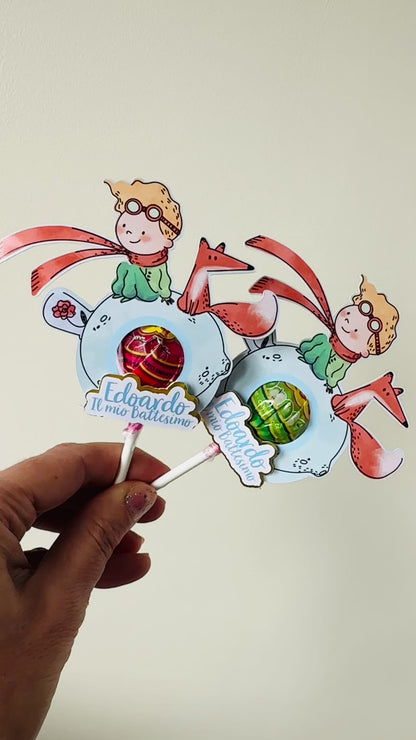 CHUPA CHUPS o LECCA LECCA PIATTO E BASE DECORATA con tema a scelta