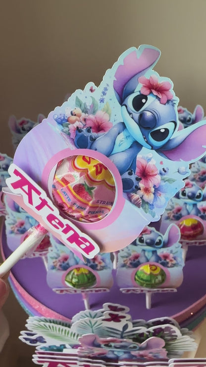 CHUPA CHUPS o LECCA LECCA PIATTO E BASE DECORATA con tema a scelta