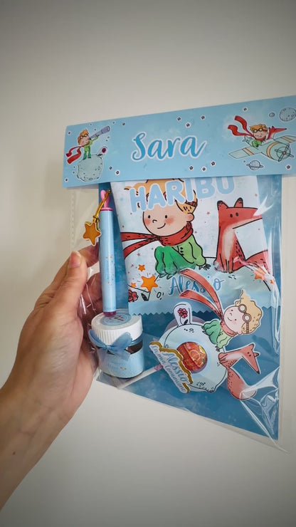 MAXI BUSTA CON 4 REGALI FINE FESTA DA SCEGLIERE E TEMA PERSONALIZZATO
