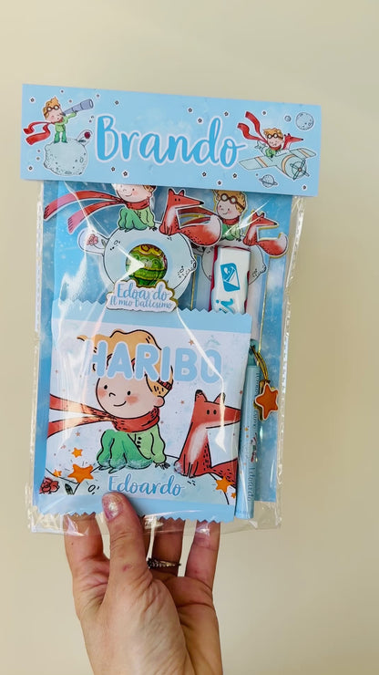 MAXI BUSTA CON 4 REGALI FINE FESTA DA SCEGLIERE E TEMA PERSONALIZZATO