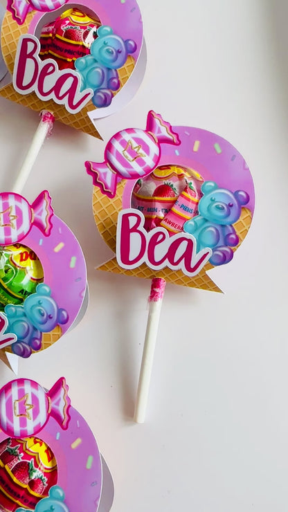 CHUPA CHUPS o LECCA LECCA PIATTO E BASE DECORATA con tema a scelta
