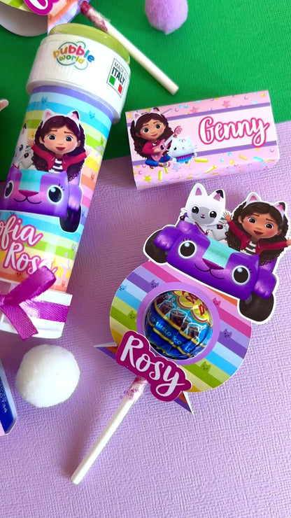 CHUPA CHUPS o LECCA LECCA PIATTO E BASE DECORATA con tema a scelta