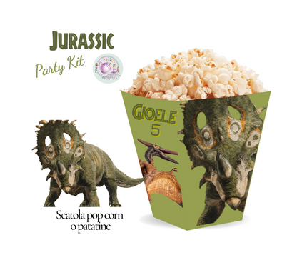 PARTY KIT JURASSIC DINOSAURI. Decorazioni per compleanno bambino tema dinosauri, coordinato festa.