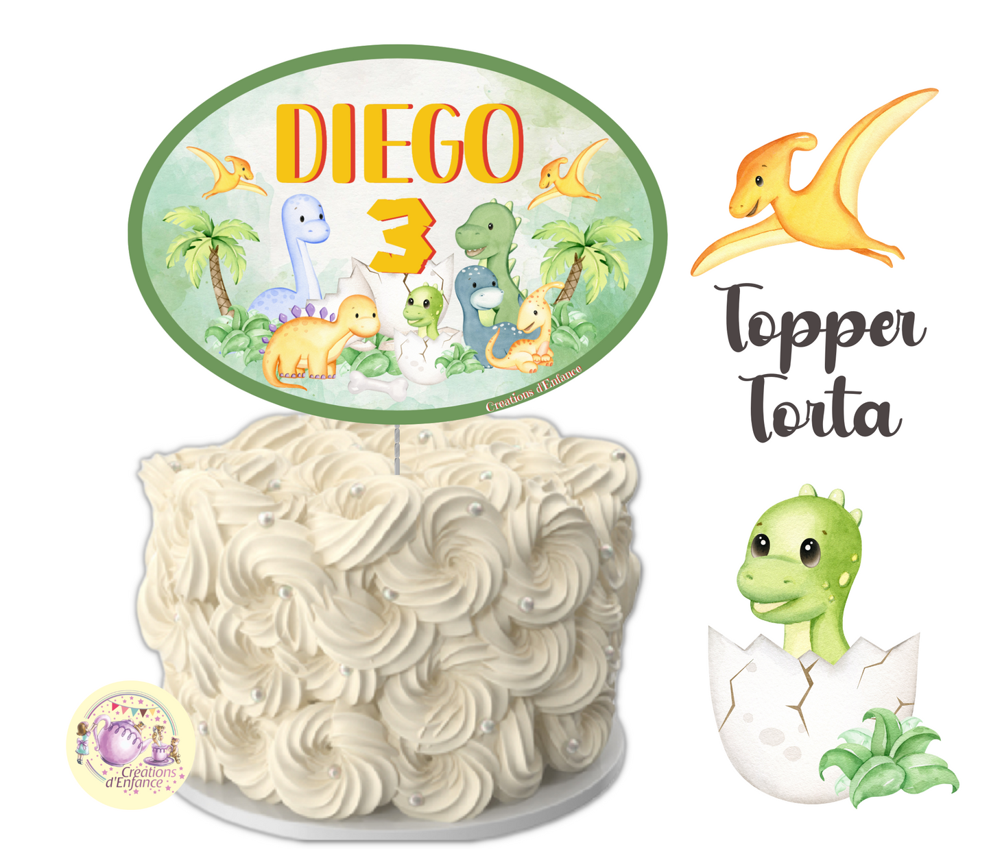 PARTY KIT DINOSAURO. Decorazioni per compleanno bambino dinosauri, coordinato festa dinosauro, allestimento compleanno.