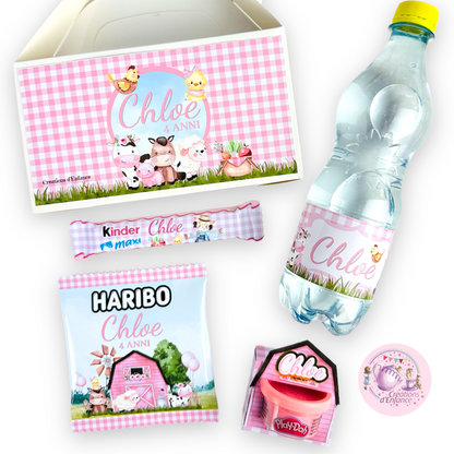 PARTY KIT la FATTORIA degli animali rosa o azzurro. Decorazioni per compleanno bambina e bambino tema animali, coordinato festa fattoria Battesimo, Comunione, festa all'aperto.