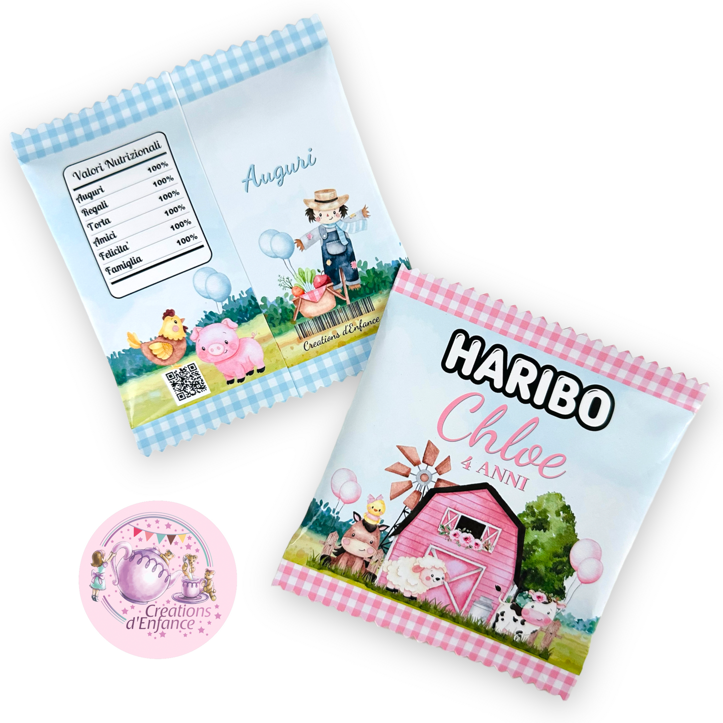 PARTY KIT la FATTORIA degli animali rosa o azzurro. Decorazioni per compleanno bambina e bambino tema animali, coordinato festa fattoria Battesimo, Comunione, festa all'aperto.