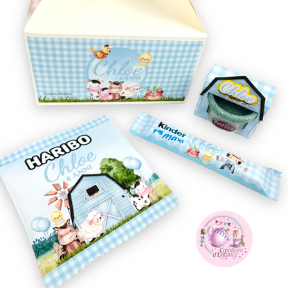PARTY KIT la FATTORIA degli animali rosa o azzurro. Decorazioni per compleanno bambina e bambino tema animali, coordinato festa fattoria Battesimo, Comunione, festa all'aperto.