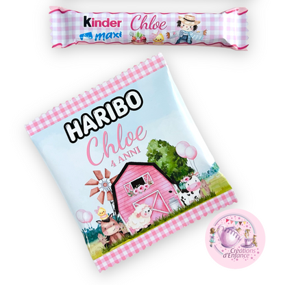 PARTY KIT la FATTORIA degli animali rosa o azzurro. Decorazioni per compleanno bambina e bambino tema animali, coordinato festa fattoria Battesimo, Comunione, festa all'aperto.