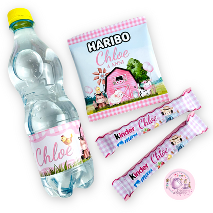 PARTY KIT la FATTORIA degli animali rosa o azzurro. Decorazioni per compleanno bambina e bambino tema animali, coordinato festa fattoria Battesimo, Comunione, festa all'aperto.