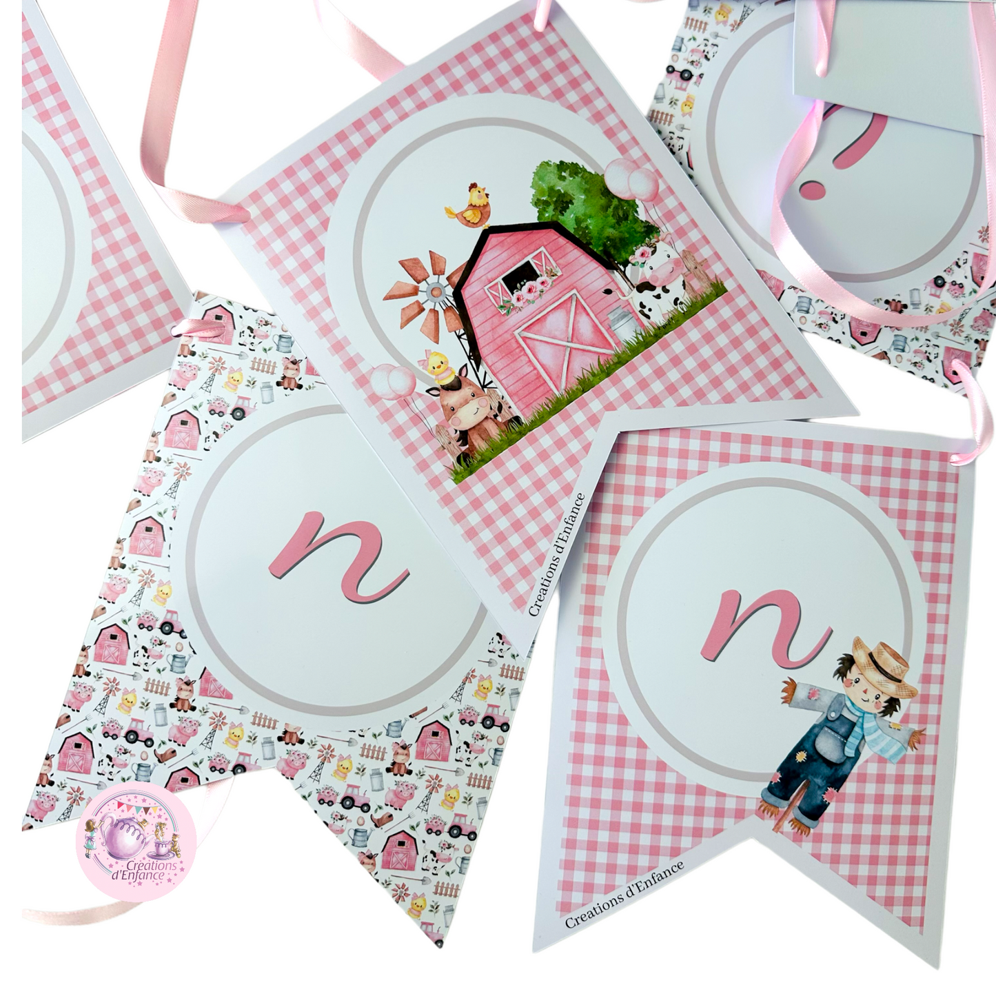 PARTY KIT la FATTORIA degli animali rosa o azzurro. Decorazioni per compleanno bambina e bambino tema animali, coordinato festa fattoria Battesimo, Comunione, festa all'aperto.