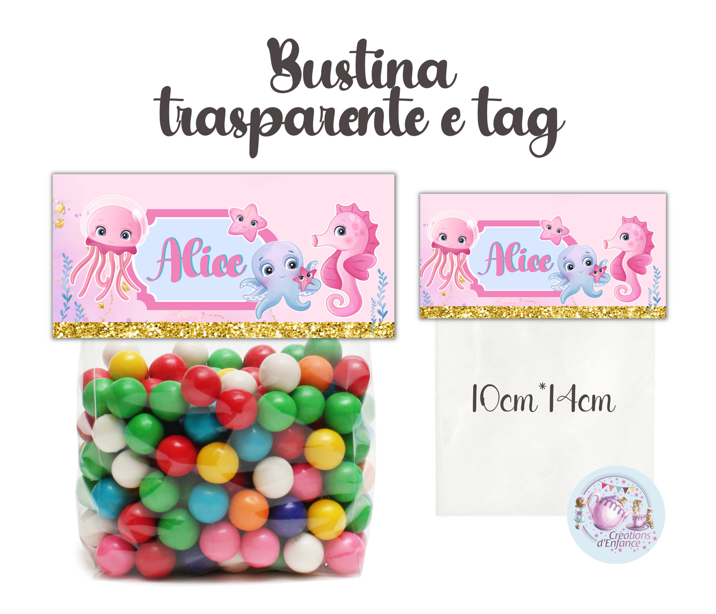PARTY KIT ANIMALI MARINI. Decorazioni per compleanno bambina tema animali marini, coordinato festa sirena e pesci.